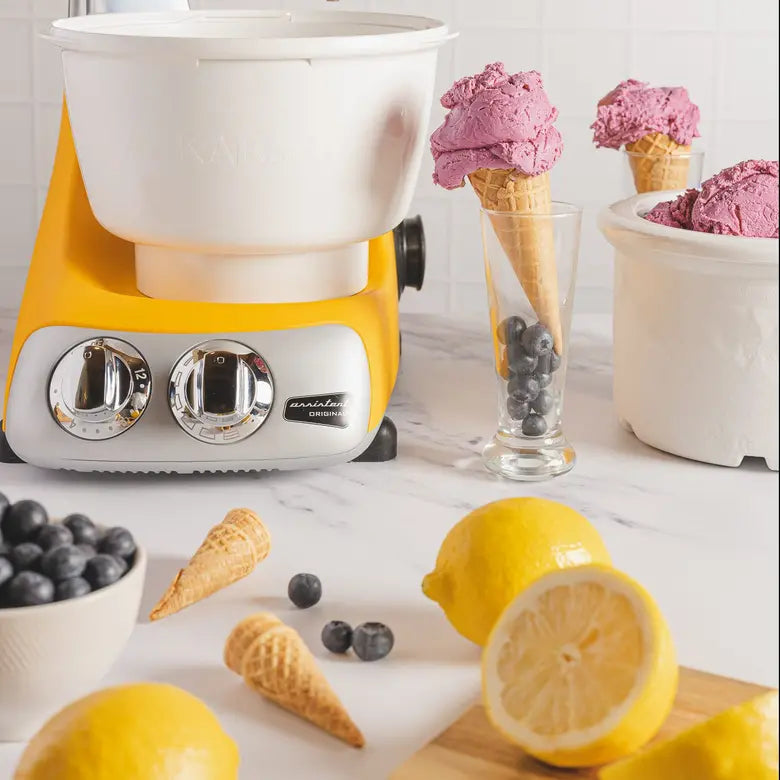 Blueberry and lemon ice cream