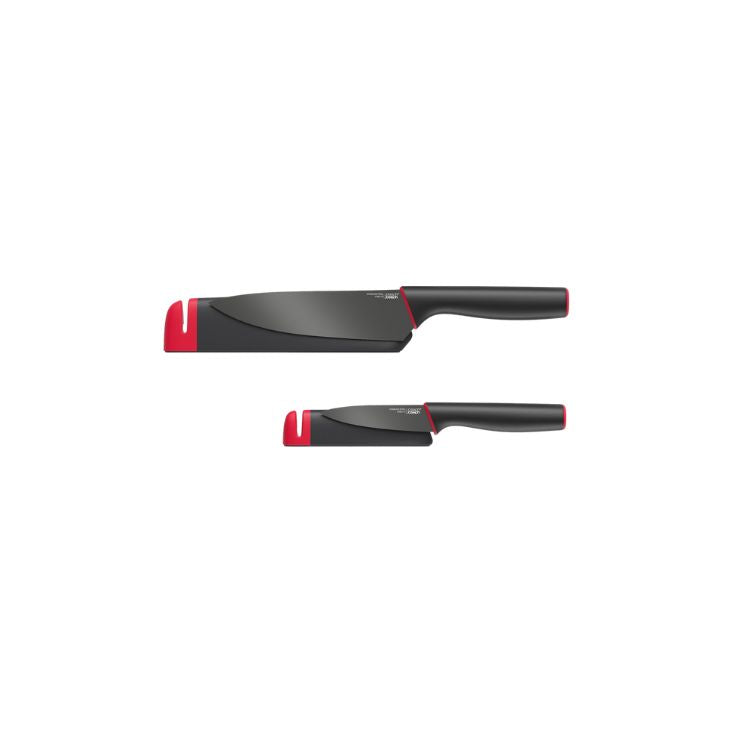 Joseph Joseph Slice Sharpen Twin pack (6″ and 3.5″) – Black Red
