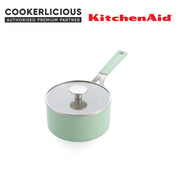 KitchenAid Pistachio Covered Saucepan 18cm/2.13L - Healthy Ceramic Non-Stick, Non-Toxic PFAS Free, Induction, All Stovetops