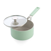 KitchenAid Pistachio Covered Saucepan 18cm/2.13L - Healthy Ceramic Non-Stick, Non-Toxic PFAS Free, Induction, All Stovetops