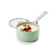 KitchenAid Pistachio Covered Saucepan 18cm/2.13L - Healthy Ceramic Non-Stick, Non-Toxic PFAS Free, Induction, All Stovetops