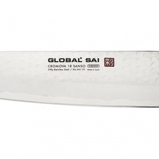 Global Sai Cook's Knife Hammer Finish 19cm