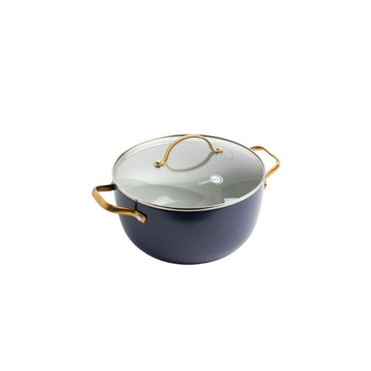 Greenpan Padova 24cm Casserole- Blue with gold