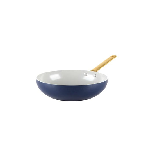 Greenpan Padova 28cm Wok- Blue with gold