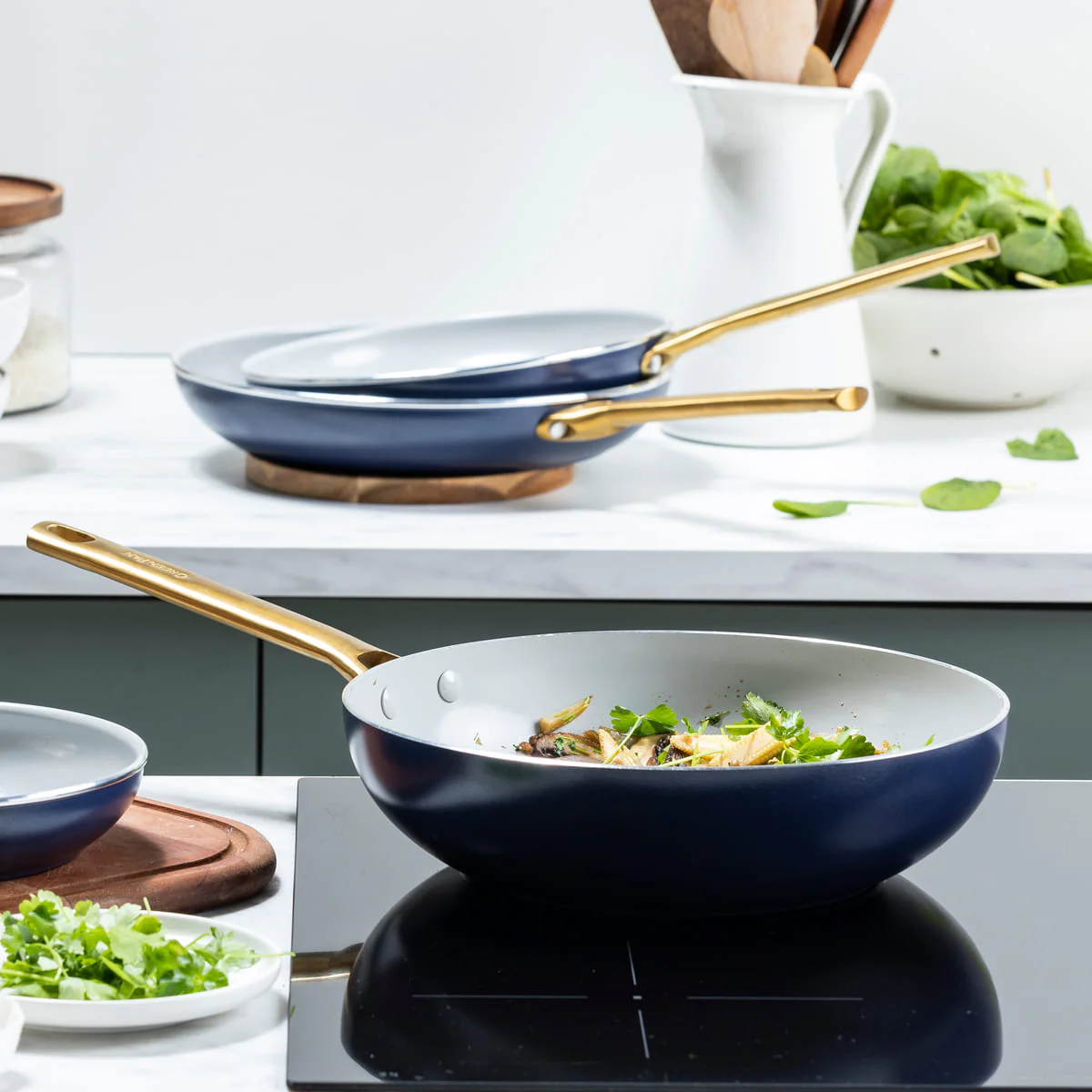 Greenpan Padova 28cm Wok- Blue with gold