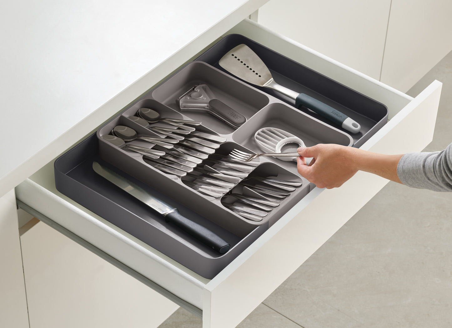 Joseph Joseph DrawerStore™ Grey Expanding Cutlery, Utensil & Gadgets Organiser