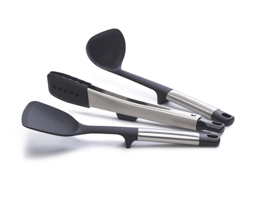 Joseph Joseph Elevate™ Fusion 3-piece Stainless-steel Utensil Set with Compact Stand