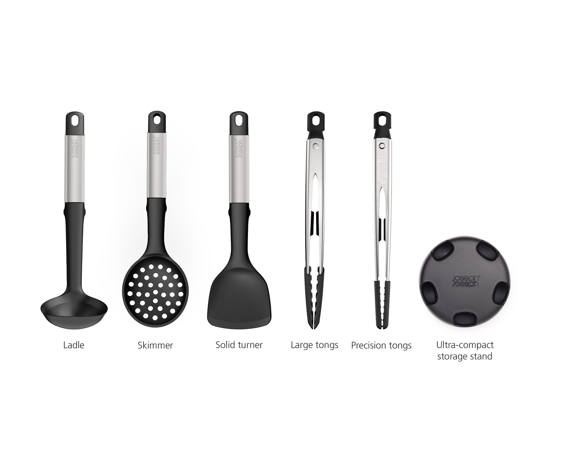 Joseph Joseph Elevate™ Fusion 5-piece Stainless-steel Utensil Set with Compact Stand