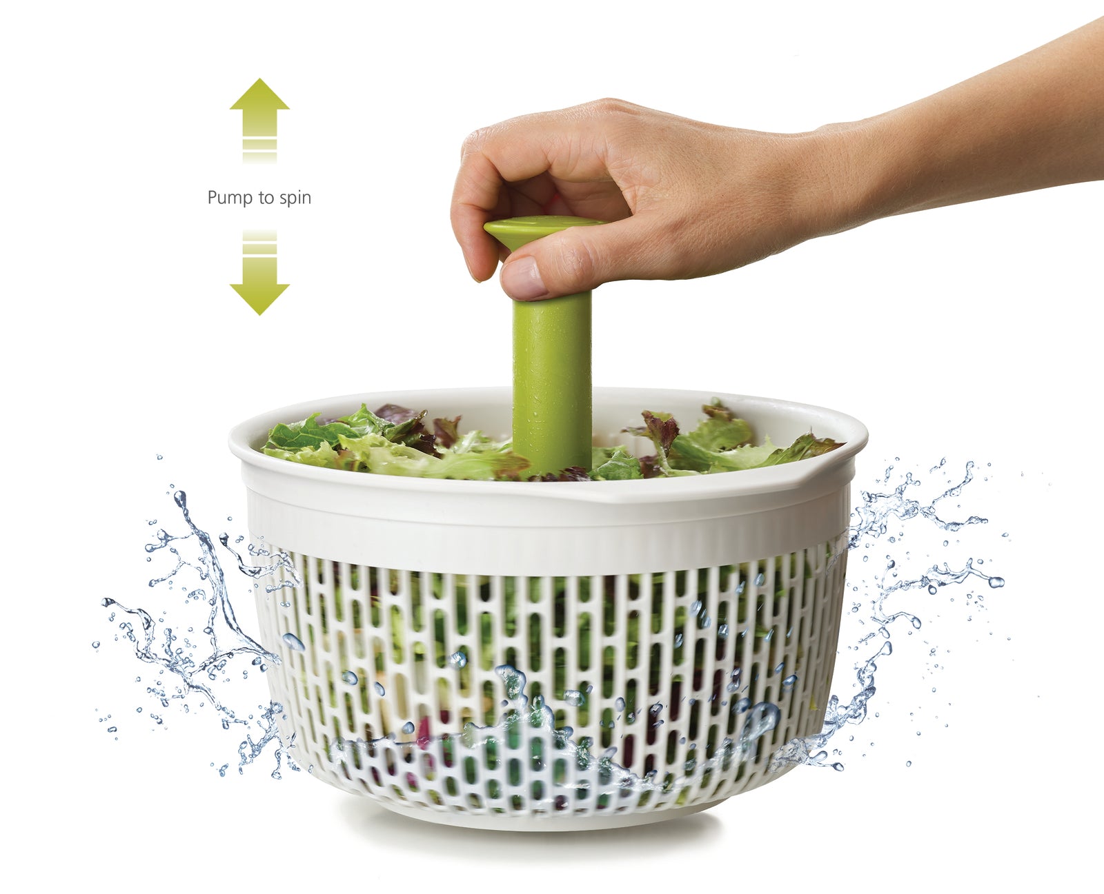 Joseph Joseph Spindola™ Green In-sink Salad-spinning Colander