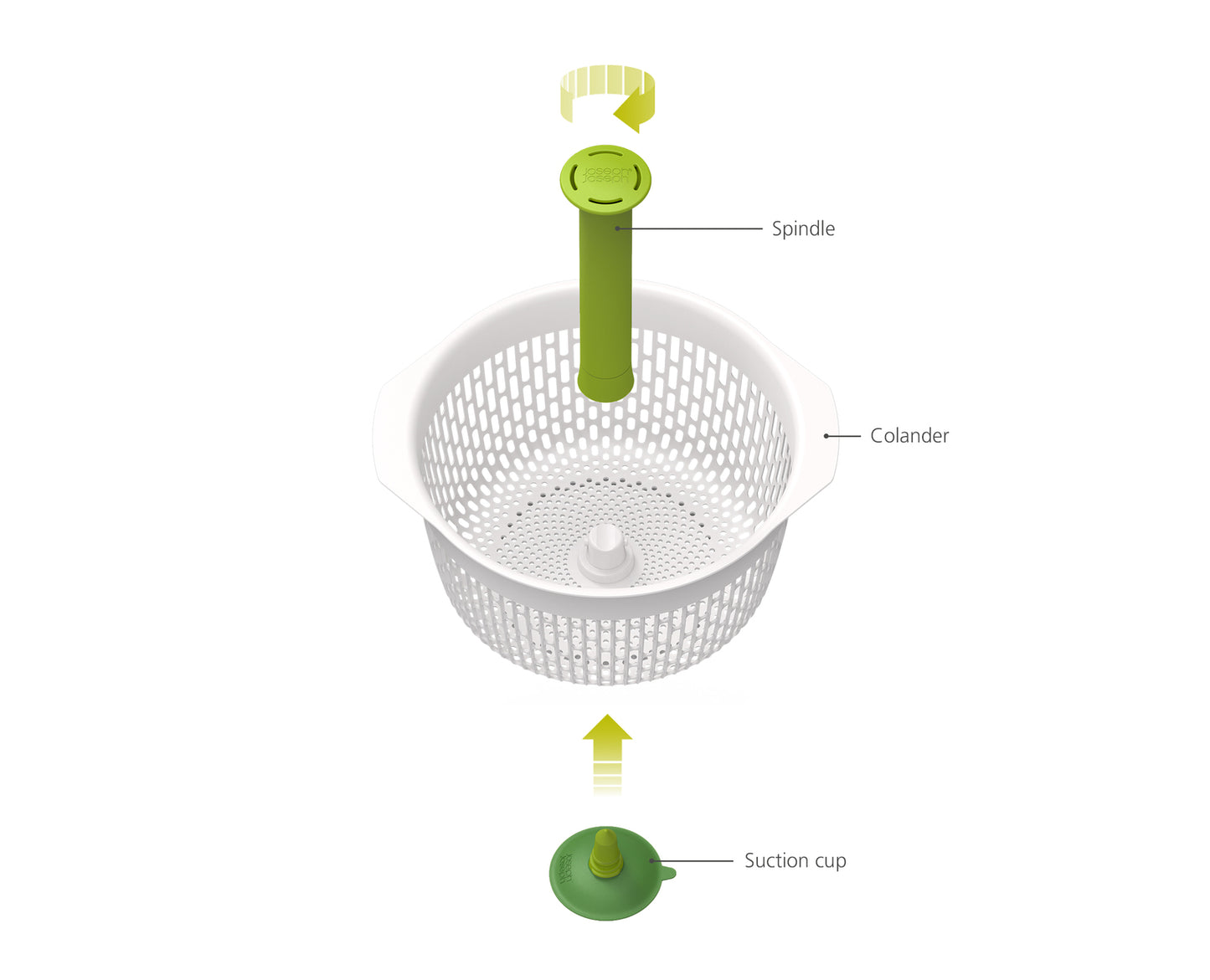 Joseph Joseph Spindola™ Green In-sink Salad-spinning Colander