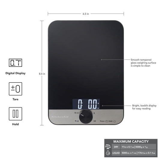 KitchenAid 11Lb Digital Kitchen Scale (Black)