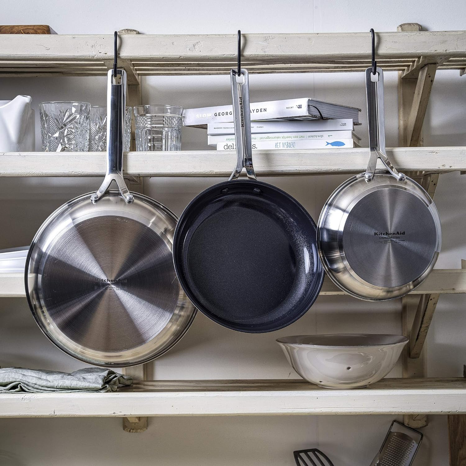 KitchenAid Classic Stainless Steel 30cm Ceramic Frying Pan