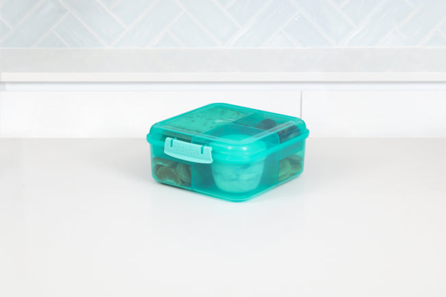 Sistema 1.25L Bento Cube With Yogurt Pot- Minty Teal
